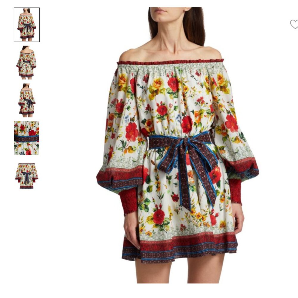 Alice + Olivia Floral Print Mini Dress Size: XS Rowen Mary Floral Fit USA Small - Picture 4 of 9